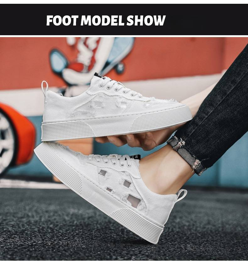 Men's Casual Canvas Sneakers - Breathable Summer Shoes With Lace-Up Design, Lightweight & Comfortable For Daily Wear_voghion.com