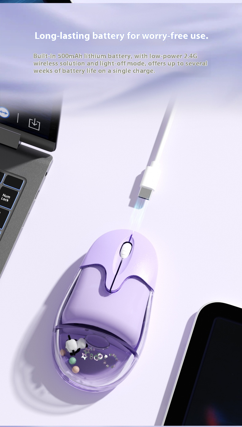 Mouse wireless – 2.4G + Bluetooth Dual Mode, sensore ottico 1600 DPI, design ergonomico, batteria ricaricabile, 6 opzioni di colore_voghion.com
