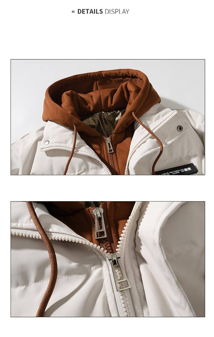 Męska zimowa kurtka puchowa – obszerny pikowany płaszcz z kapturem i grubszym wypełnieniem z alternatywnego puchu, modna odzież uliczna dla nastolatków i młodych dorosłych_voghion.com