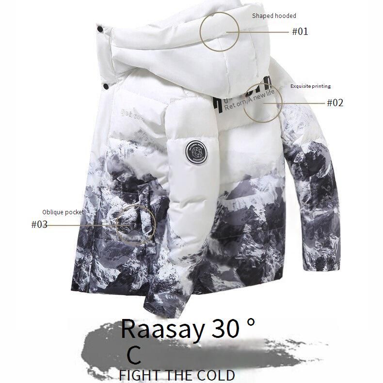 Down Jacket Men's Regular 2025 New Trend Warm Gradient White Duck Down Coat Handsome._voghion.com