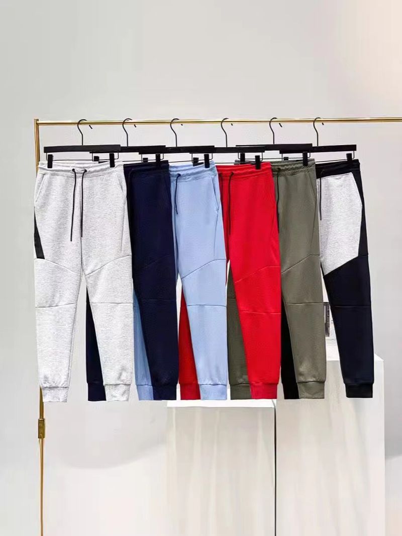 Men's Spring And Autumn New Stitching Sweatpants Air Layer Cotton Sports Casual Pants_voghion.com