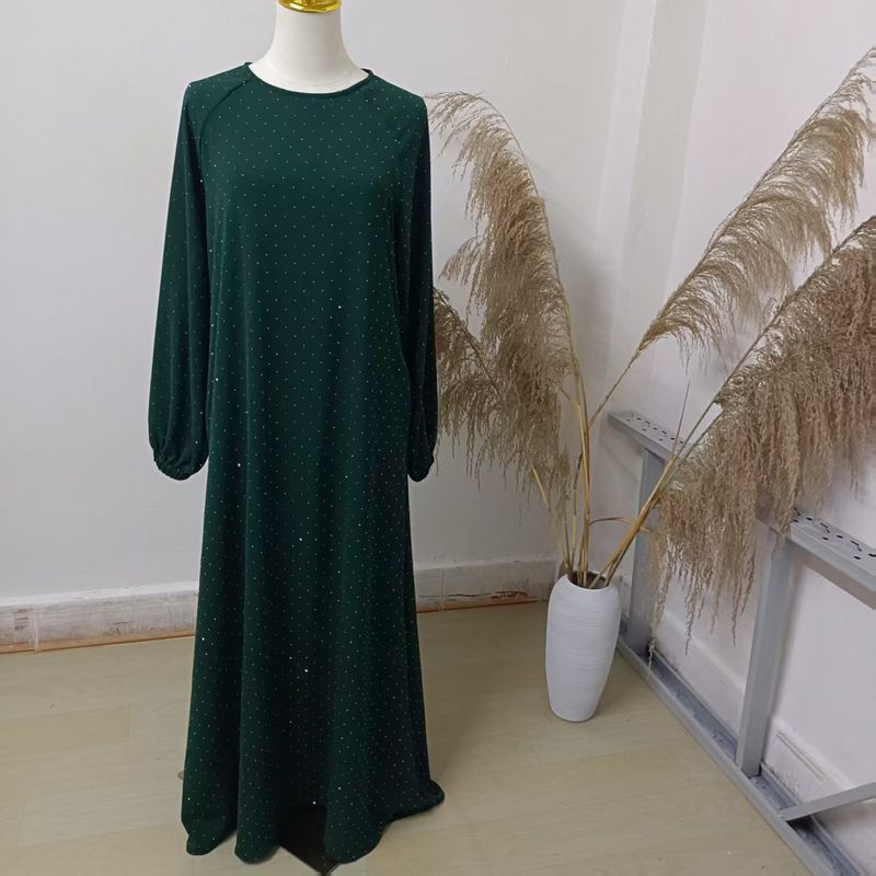 Abito da donna Hot Diamond Robe Middle East Dubai con scollo rotondo e cintura_voghion.com