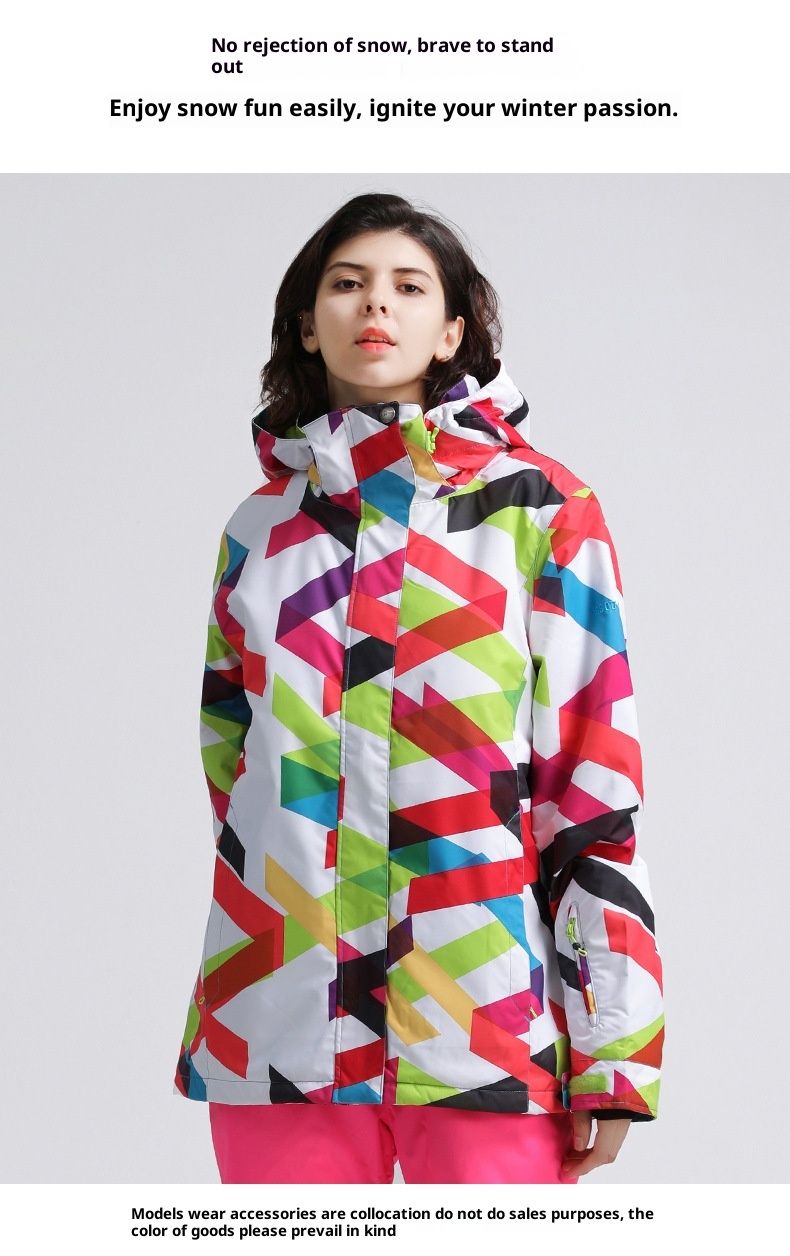 001 Gsousnow Skijacke für Damen, winddicht, wasserdicht, atmungsaktiv, warme Schneejacke, Snowboard- und Skiausrüstung_voghion.com