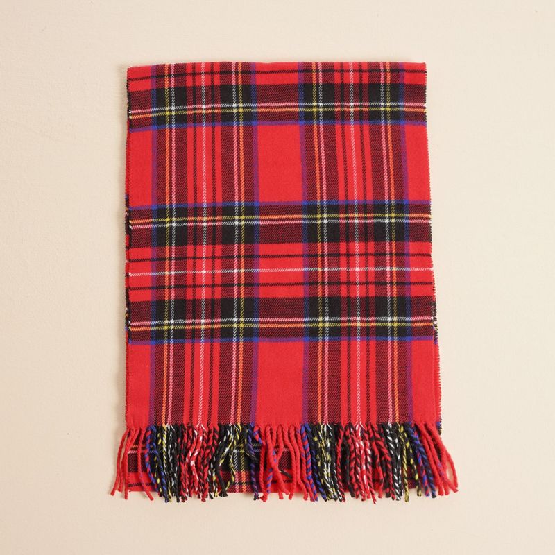 2024 new versatile color blocked warm plain weave winter long universal plaid scarf for warmth and fashion_voghion.com