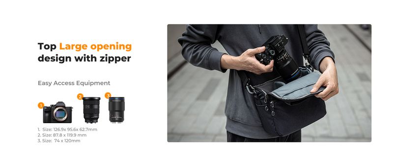 12 Bag K&F Concept Photography Outdoor Crossbody Waterproof Shoulder Backpack DSLR/SLR Camera Case For Instax Mini_voghion.com