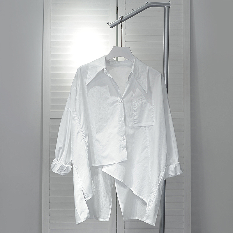 Women's Solid Color Casual Shirt_voghion.com