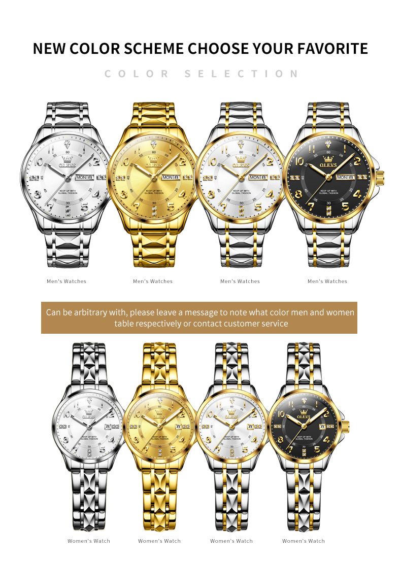 OLEVS 2910 Men's Designer Watches Famous Brands Women,Suppliers Watches Wholesale Bulk Couples Watch Set_voghion.com
