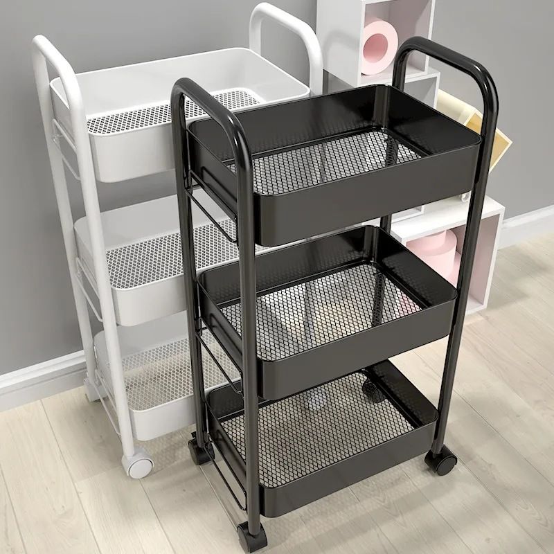 Kitchen Bedside Snack Bathroom Bedroom Multi-layer Mobile Floor-standing Small Trolley Storage Rack_voghion.com