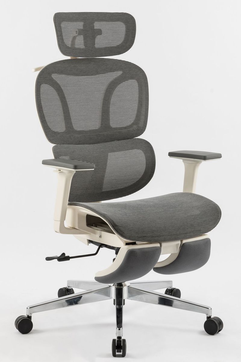 Ergonomic Office Chair With Footrest, High Back Computer Office Chair With Dynamic Lumbar Support, 2D Headrest, 4D Armrest, Sponge Seat, Mesh Home Office Desk Chair For Adults, Grey_voghion.com
