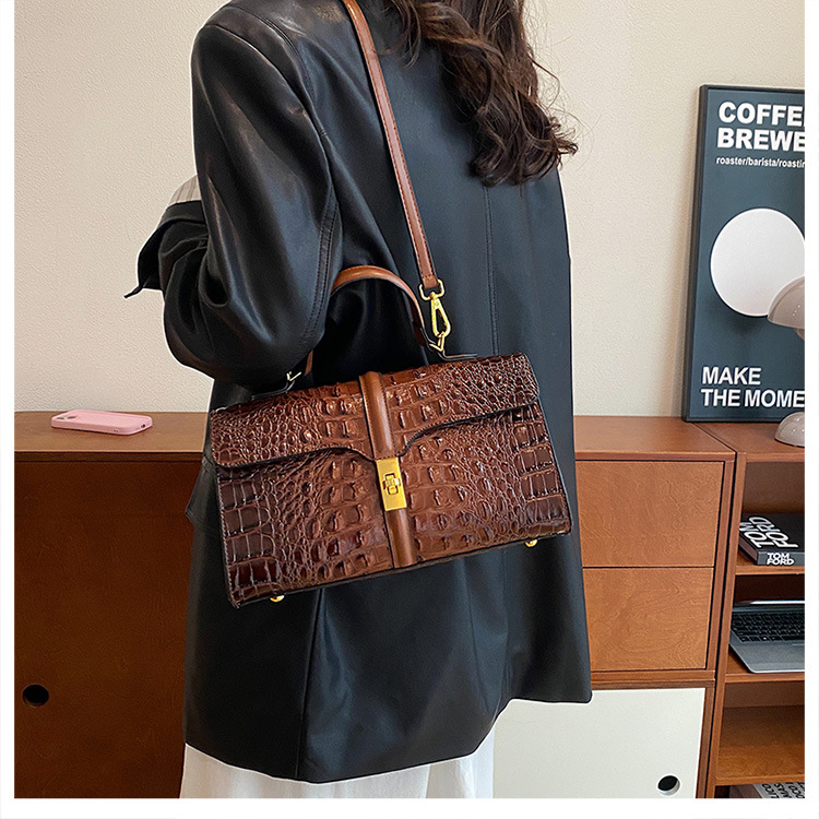 Borse Borse da donna Nuovo modello coccodrillo Borsa di grande capacità Borsa a tracolla versatile alla moda Borsa a tracolla per mamma da donna_voghion.com