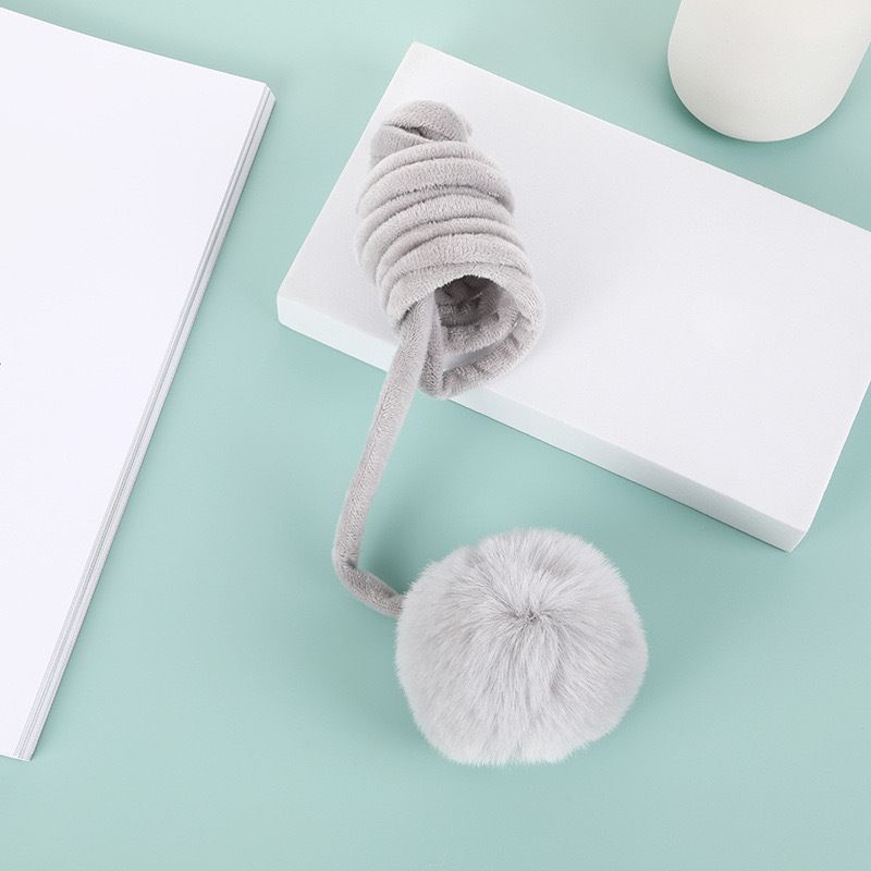 New Spring Plush Ball Elastic Teaser Stick Durable Interactive Self-Entertainment Cat Toy Pet Supplies_voghion.com