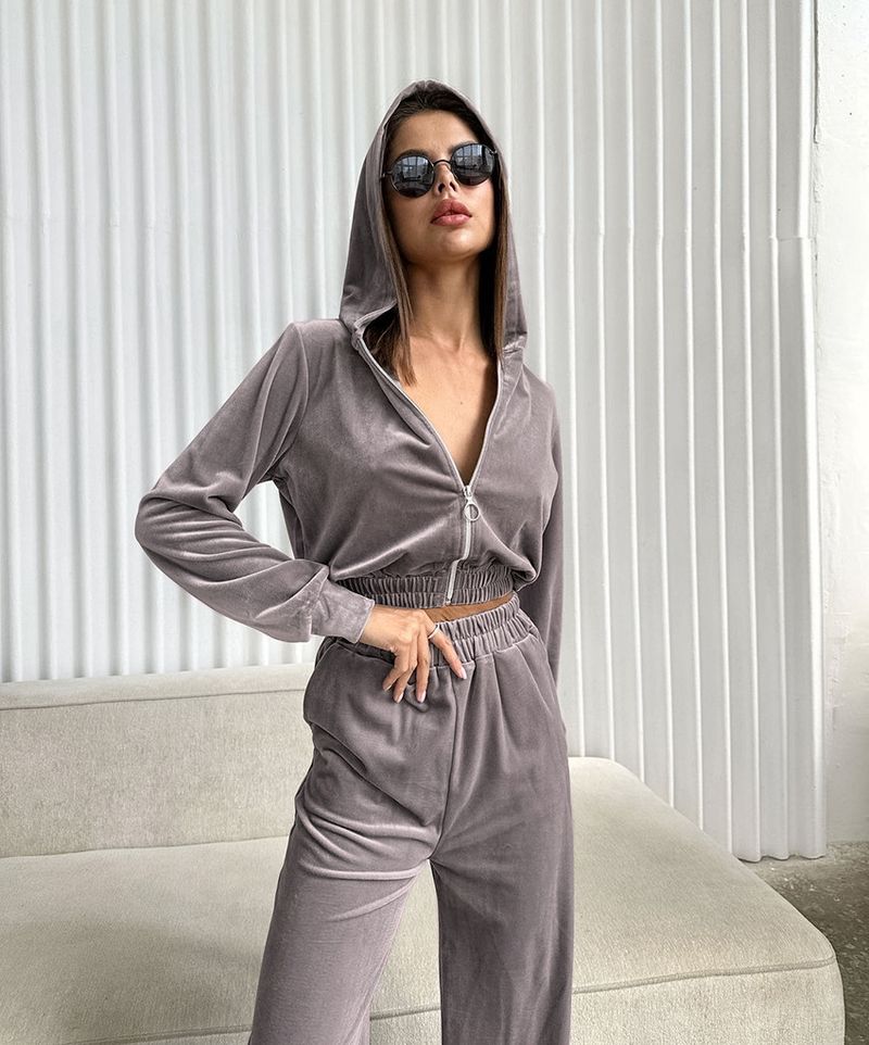 Felpa con cappuccio in maglia, set sportivo casual in due pezzi, autunno e inverno 2023, nuovo stile da strada per donna_voghion.com