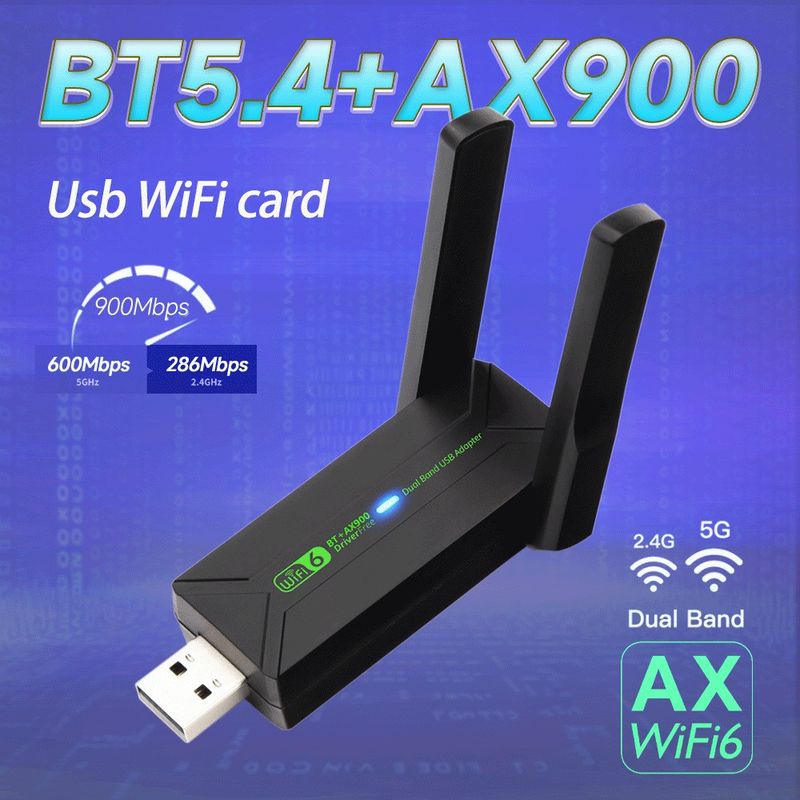 WiFi 6 & Bluetooth 5.4 Combo USB Adapter - Dual-Band Wireless Network Card With 1200Mbps Speed, No Driver Needed For Windows/Mac/Linux_voghion.com