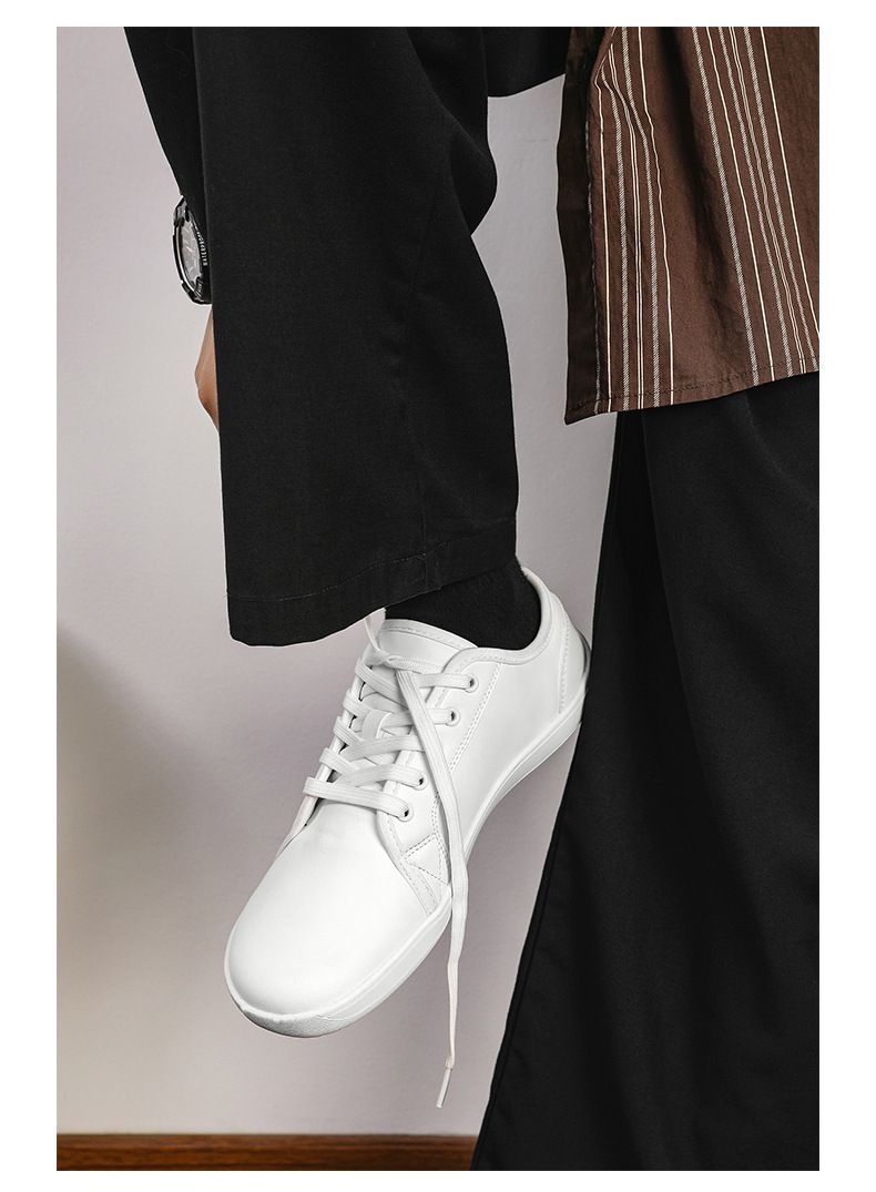 Scarpe casual da uomo nuove, larghe, a piedi nudi, leggere, con suola morbida, sportive all'aperto, basse, allacciate in pelle_voghion.com