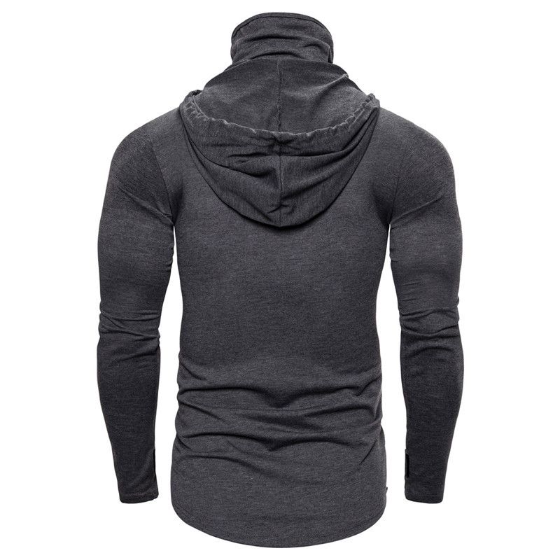 Autunno e inverno nuovo elastico uomo ninja tuta Halloween maglietta a maniche lunghe teschio maschera cappuccio uomo_voghion.com