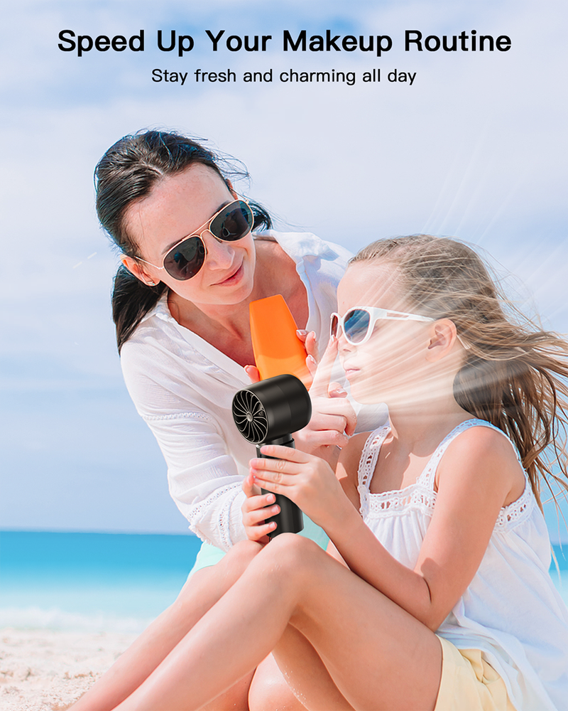 coldSky Handheld Mini 4000mAh Battery Portable Rechargeable With LED Display 5 Speed Turbo Fan For Beach Travel Vacation_voghion.com