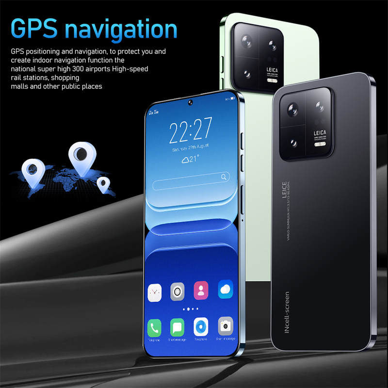 Ny M13 PRO Mobiltelefon 6,8 tum 2GB +16GB Ge 128GB Minneskort 540*960 Pixel Fingerprint Lås upp två SIM-kort och ett TF-kort Mobiltelefon_voghion.com