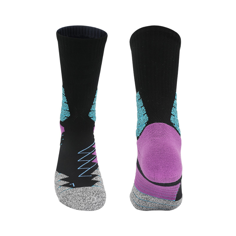 Factory goods actual sports socks badminton running mid-tube non-slip high-top basketball socks professional thickened towel bottom socks_voghion.com