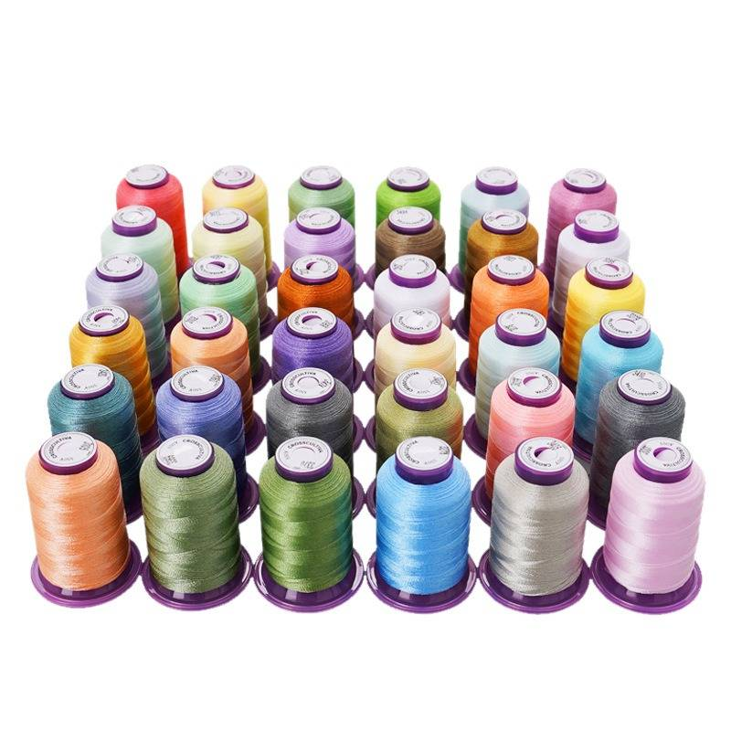 36 colori poliestere 120D filo da cucito tende tessili filo da ricamo colorato set_voghion.com
