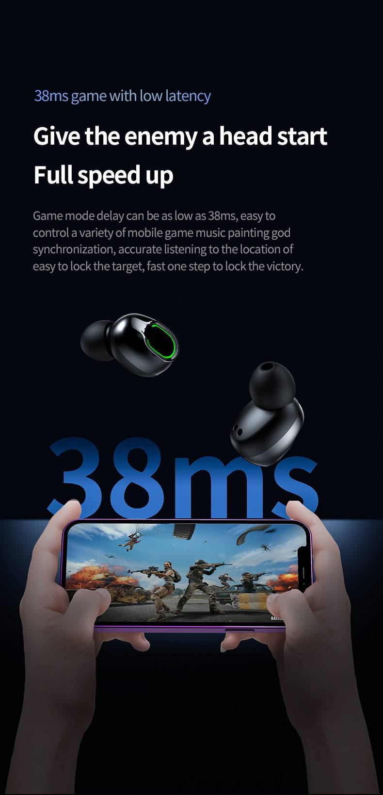 Auricolari Bluetooth wireless, stile in-ear, con display digitale, batteria a lunga durata, Bluetooth 5.3_voghion.com