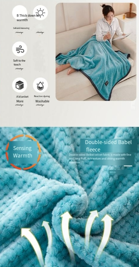 Verdickte doppelseitige superweiche Samtdecke mit schwarzem Rand, verdickte Einzeldecke, Doppelbettdecke_voghion.com