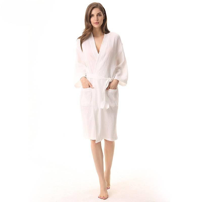 Peignoir fin de couleur unie papillon violet, pur coton, double épaisseur, gaze lavée, kimono Yukata pour hommes et femmes, chemise de nuit de style japonais pour femmes_voghion.com