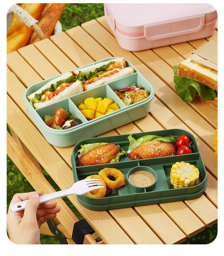 2000ml Microwave-Safe Lunch Box With Double-Layer Leak-Proof Design, BPA-Free Plastic Food Container For Office, School & Travel_voghion.com