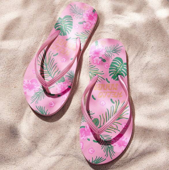 Women's Shoes, Women's Flip Flops, Printed Women's Beach PVC Flip Flops, Flat Slippers For Women_voghion.com