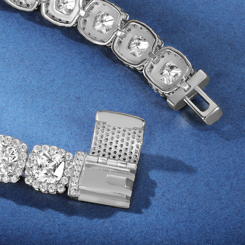 Women's Jewelry 9mm Tennis Bracelet With Cuban Link And Flip Lock Closure, Heavy Duty Design, Diamond Accents, Gold And White Gold Options_voghion.com