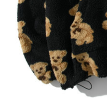 Unisex Teddybär-Fleece-Kapuzenpullover – Winterpullover mit Sherpa-Futter und Kängurutasche (S-2XL, Schwarz/Weiß/Braun)_voghion.com