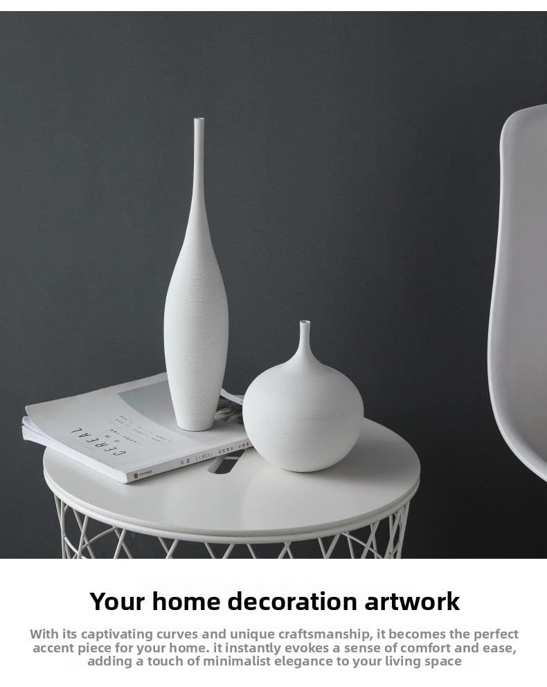 Vase Wabi-Sabi en céramique brossée fait main | Décoration d'intérieur artistique haut de gamme et créative | Pour salon et chambre_voghion.com