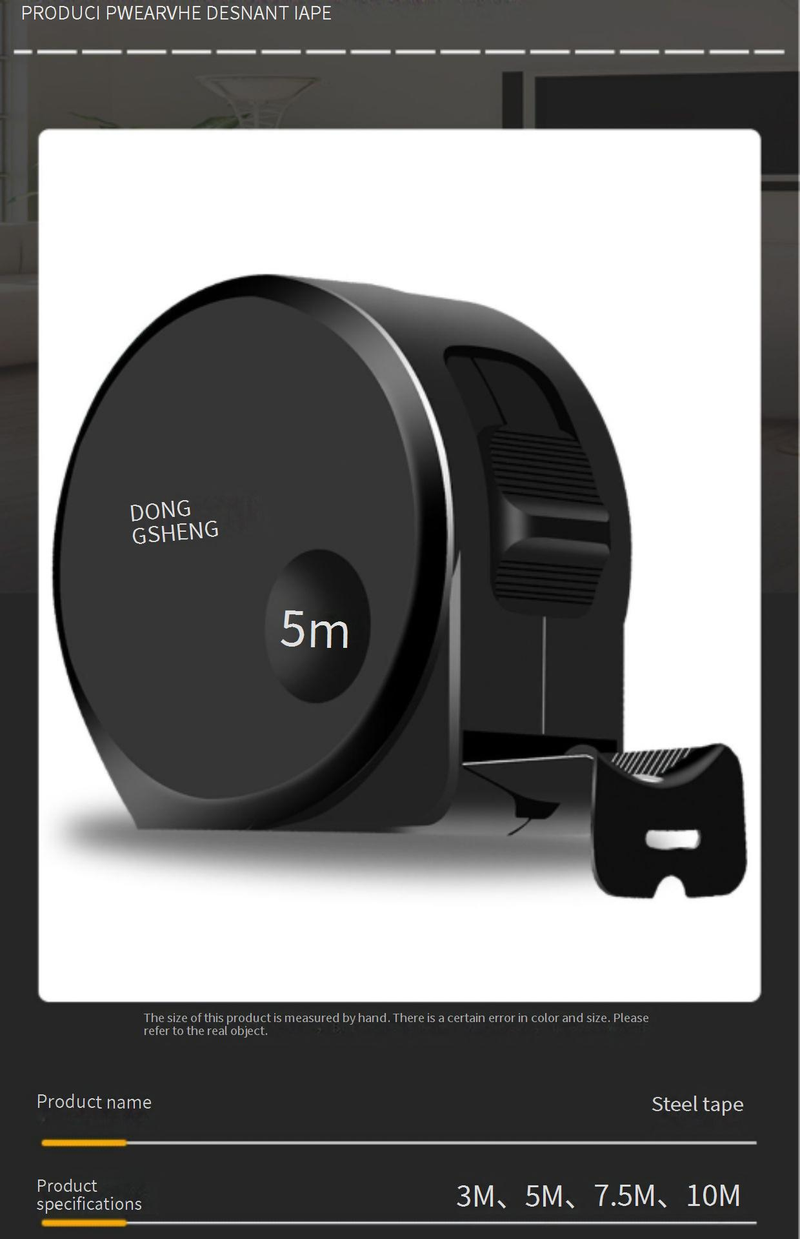 Black Gold Heavy-Duty Measuring Tape 3m/5m/7.5m/10m - Premium ABS+Steel Construction, Anti-Slip Grip, High Precision For Construction & DIY_voghion.com
