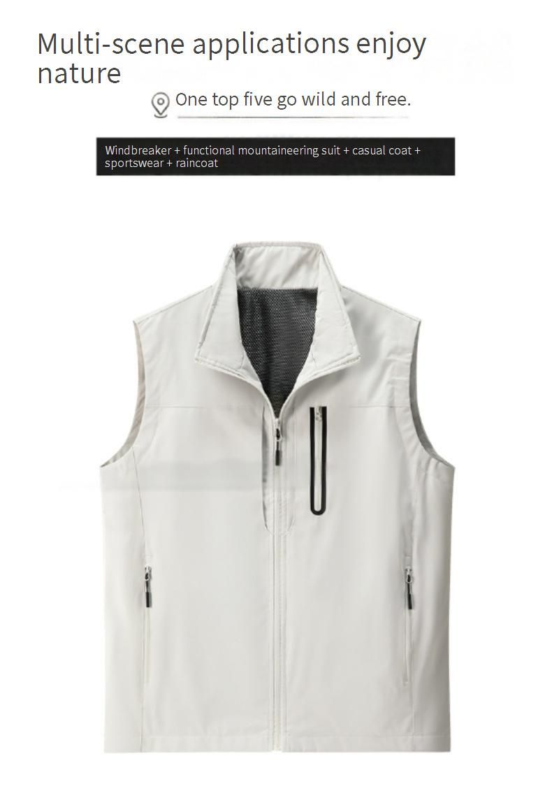 Gilet utilitaire pour homme – Gilet léger multi-poches pour photographe, pêche et randonnée (M-6XL, noir/ivoire/vert armée/bleu marine/anthracite)_voghion.com