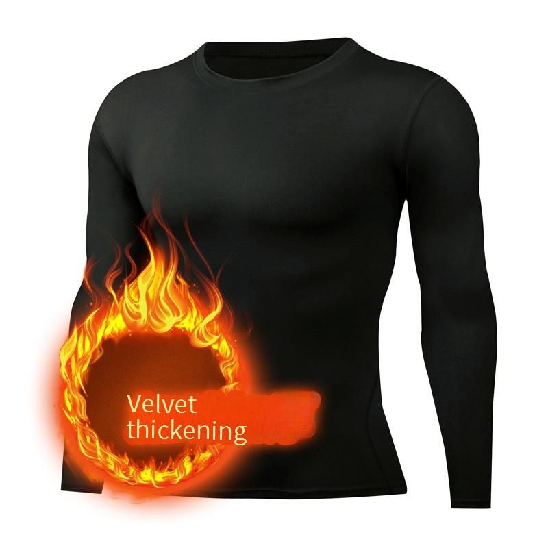 Men's Fleece-Lined Compression Workout Pants - High Elasticity, Quick-Dry, Thermal Training & Basketball Leggings For Gym & Outdoor Sports_voghion.com