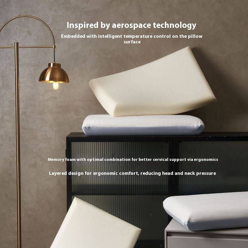 Cuscino in memory foam di lusso di qualità alberghiera - Cuscino ortopedico per il supporto del collo per un sonno profondo senza pressione (fodera in poliestere traspirante)_voghion.com