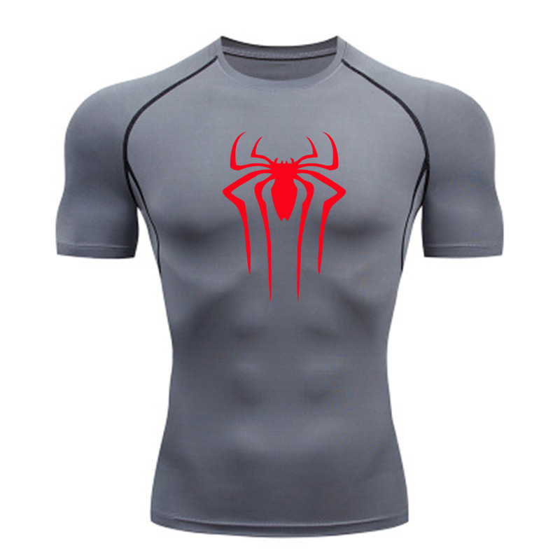 Herrkläder Kortärmade snabbtorkande kläder Sport T-shirt Löpbas Gym träningskläder Andas svett stretchiga tights_voghion.com