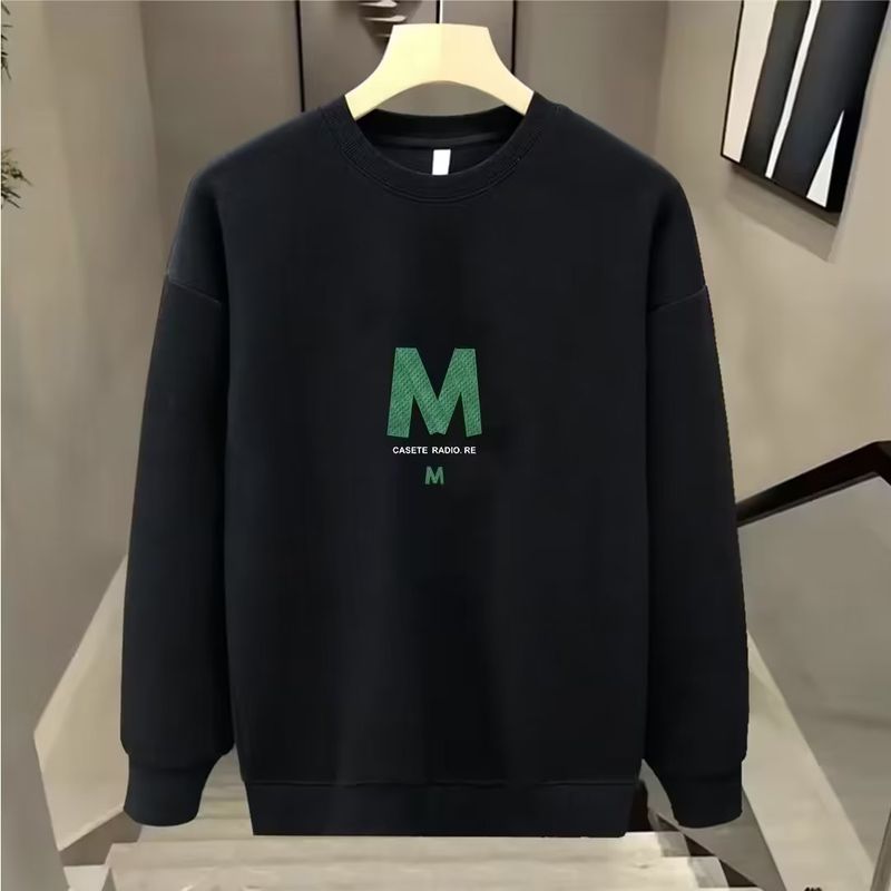 Men's Clothing Round neck sweatshirt for men, loose design, smiley face print, American retro style, ins, spring and autumn trendy brand tops_voghion.com