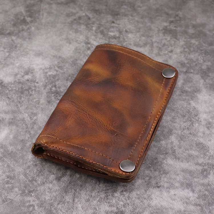 Top Layer Vegetable Tanned Leather Style Men's Long Multi-Card Slot Multi-Function Wallet Card Holder Men_voghion.com