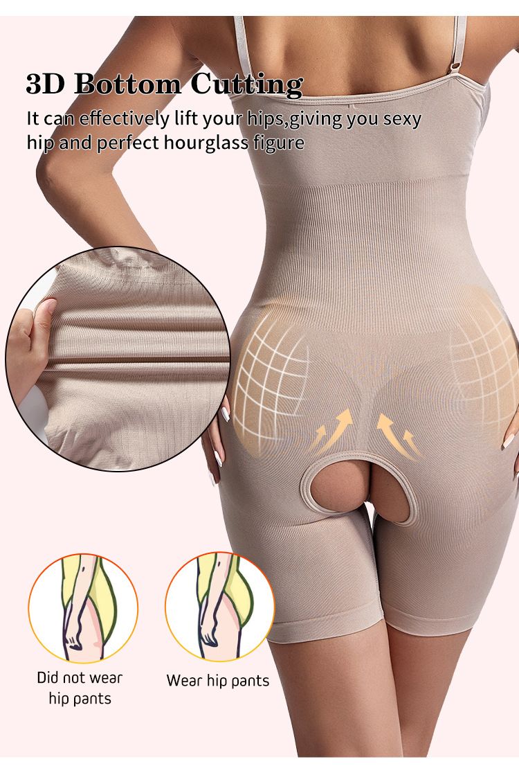 Posparum Bauchformender Bodysui Bu Lif Wais Cincher Nahtloses Plus Size Camisole Boxer Shorts Offener Schritt_voghion.com