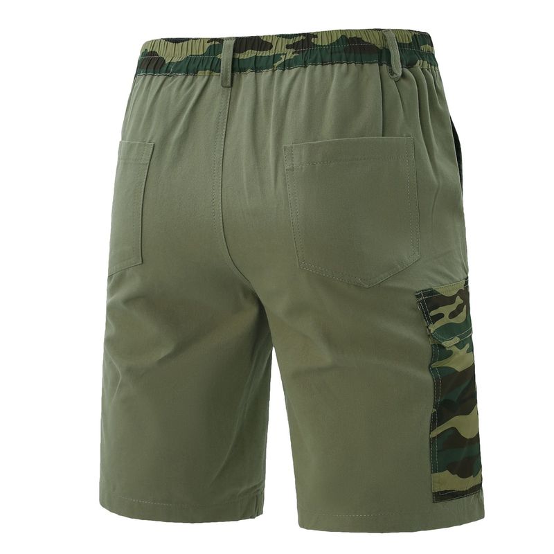 Spring And Summer Main Promotion New Men's Block Multi-Pocket Fashion Trendy Contrast Color Versatile Cargo 5-Point_voghion.com