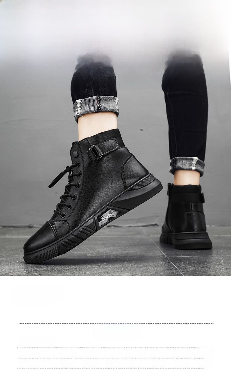 Men's Shoes New British Casual Martin Boots Men's Solid Color Boots Factory Direct Wholesale Live Broadcast_voghion.com