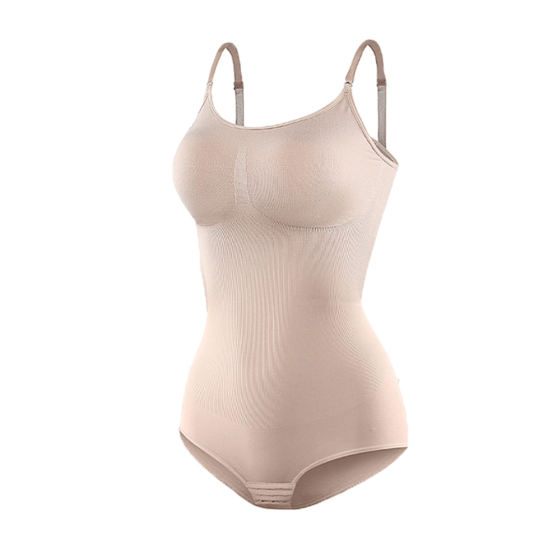 Body con scollo a V e cinturino per spaghetti Abiti a compressione Con apertura sul cavallo Shapewear Body snellente Body levigante_voghion.com
