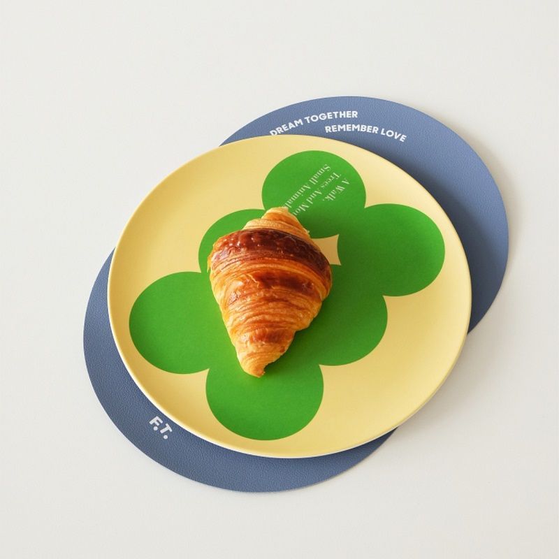 Eco-friendly Bamboo Fiber Round Salad Dessert Fruit Plate Anti-break Tableware_voghion.com