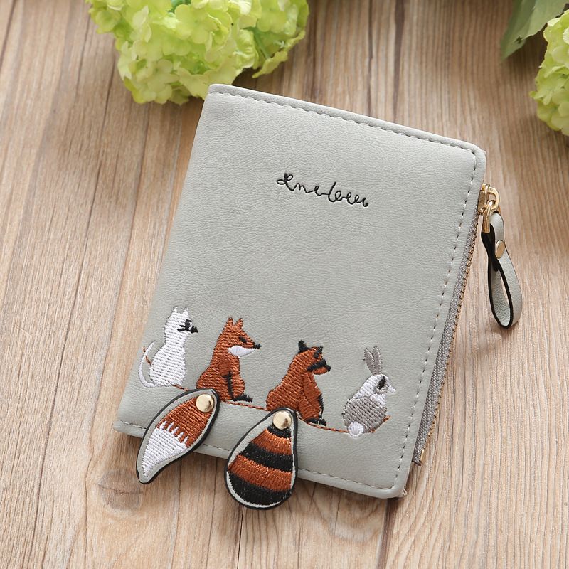 New Women's Short Student Wallet Korean-style Cute Fresh Folding Mini Trendy Personalized Coin Wallet_voghion.com