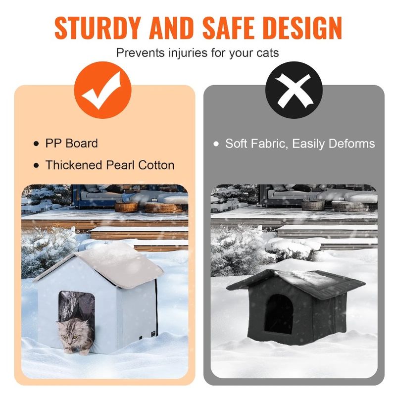 Pad House Shelter Small Foldable Kitty Heated Blue With Heated Cat_voghion.com
