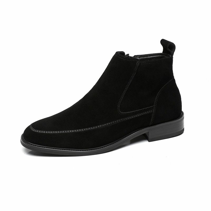 Martin Boots Herren Leder Samt Koreanische Version der chinesischen Herrenstiefel Spitz Kurzstiefel Chelsea Boots Herren_voghion.com