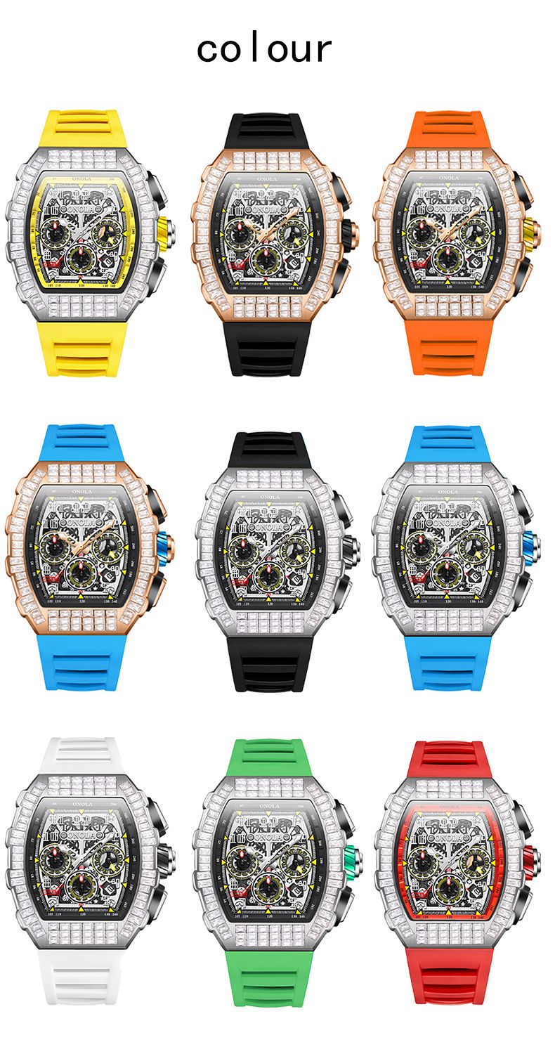 ONOLA 6826F Top Brand Sports Men's Diamond Watches Luxury Automatic Mechanical Watch For Men Silicone Strap Military Wristwatch_voghion.com
