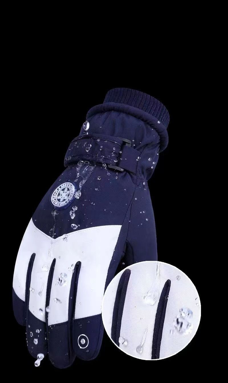 Luvas de ciclismo ao ar livre, à prova de vento, forradas com lã, quentes, resistentes à água e com tela sensível ao toque, para esqui, para homens e mulheres_voghion.com