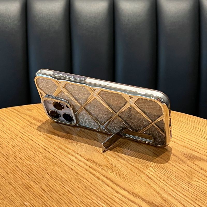 Phone Case & Covers Applicable To Mobile Phone Case Invisible Bracket Gradient Glitter Diamond Pattern IPhone15 Light Luxury_voghion.com