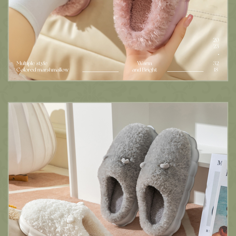 Lady Velvet Fleece Closed-Toe Sommer Winter Schlafzimmer Indoor gepolsterte rutschfeste Memory Foam Hausschuhe_voghion.com